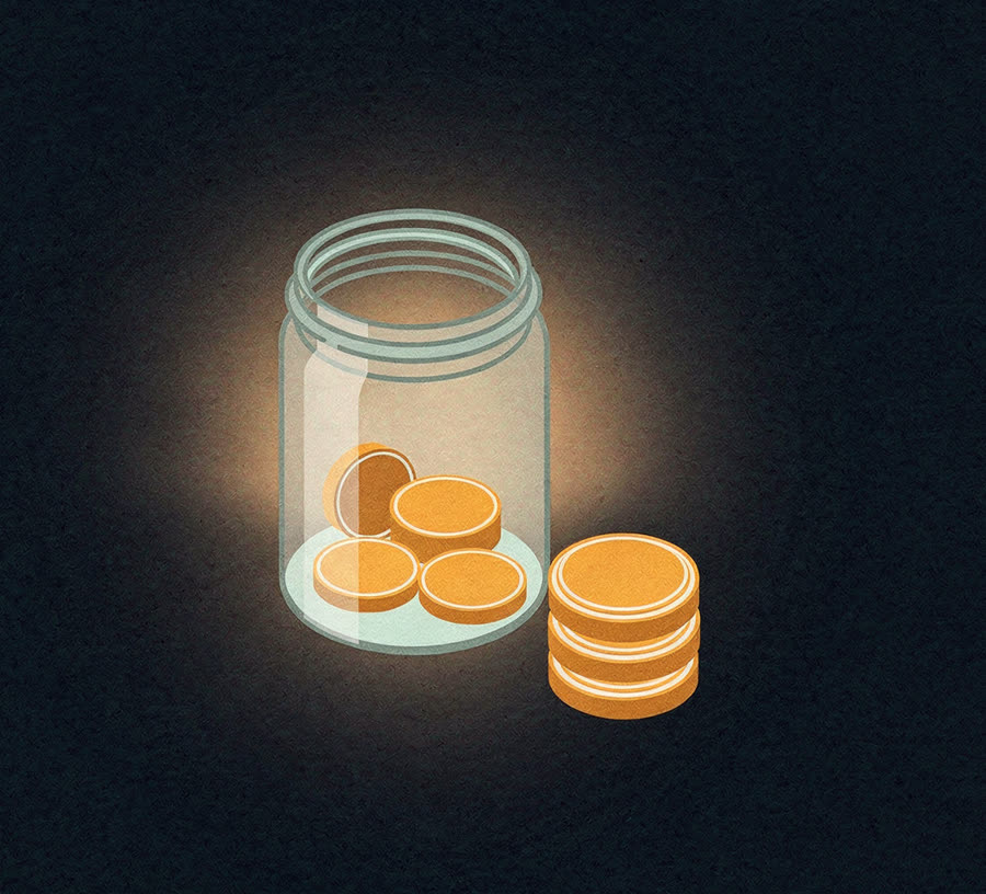 A jar of coins: a small, controlled budget